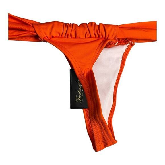 Frederick’s of Hollywood Maddalena Thong Bikini Bottom in Red Orange Size M NWT - Picture 5 of 7